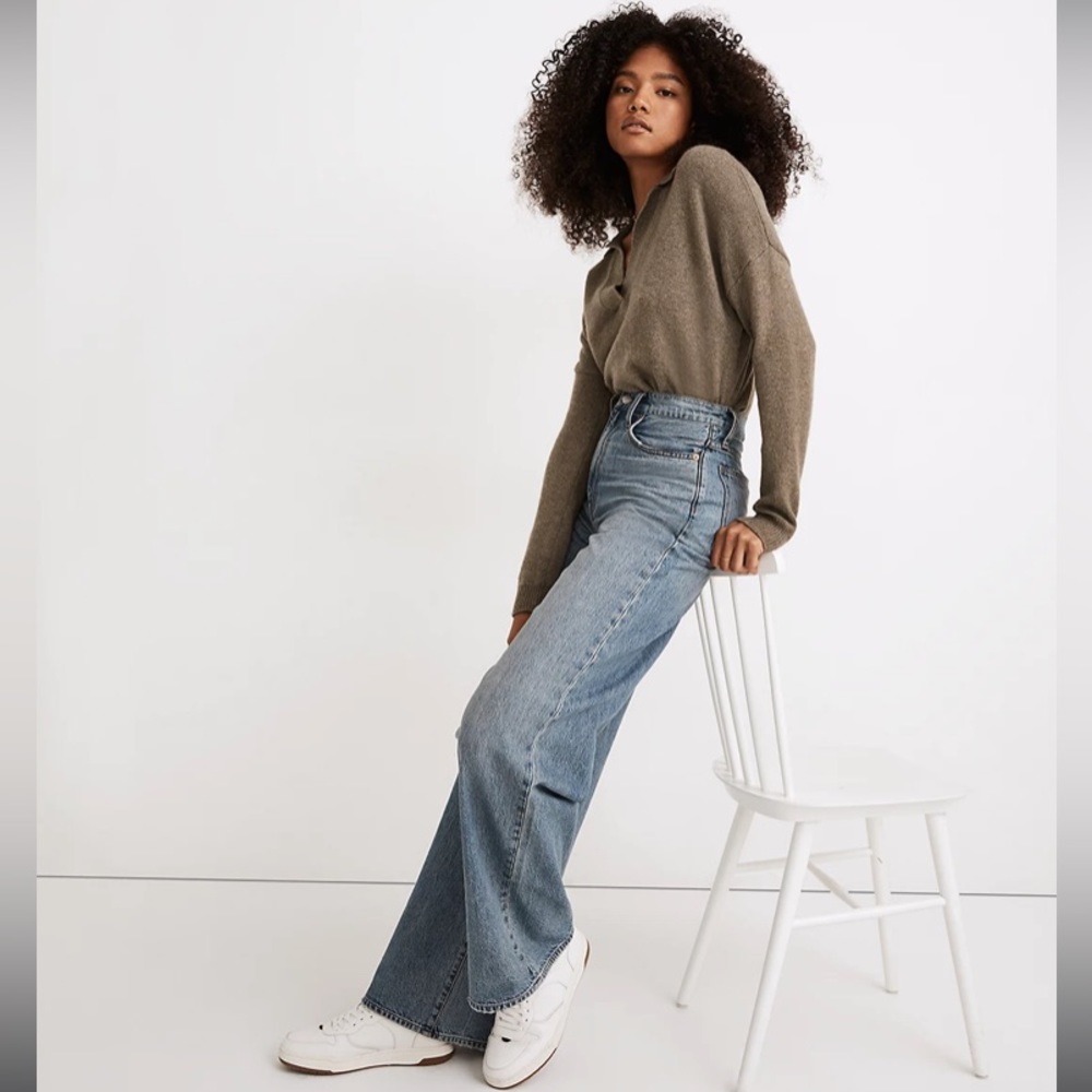 Brand new! Sold out! Madewell Superwide-leg jeans in Eastchester wash size 23